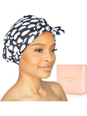 Stylish Waterproof Shower Cap for Women – Reusable, Adjustable, Hair Protection